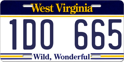 WV license plate 1DO665