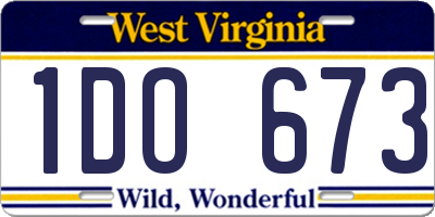 WV license plate 1DO673