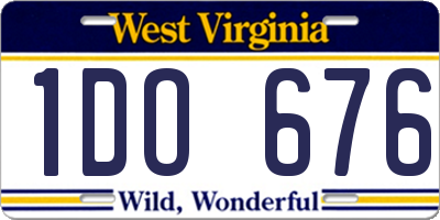 WV license plate 1DO676