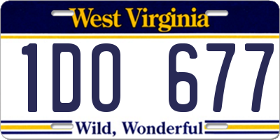 WV license plate 1DO677