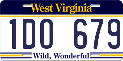 WV license plate 1DO679