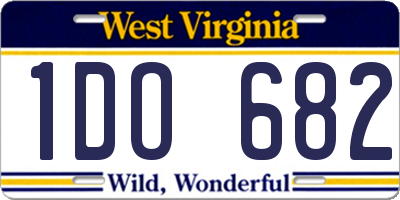 WV license plate 1DO682