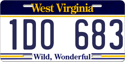 WV license plate 1DO683