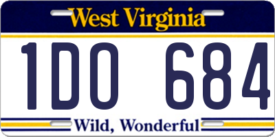 WV license plate 1DO684