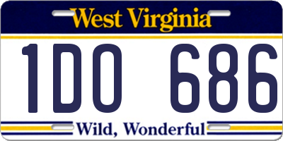 WV license plate 1DO686