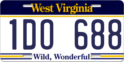 WV license plate 1DO688