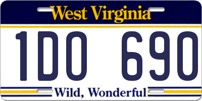 WV license plate 1DO690