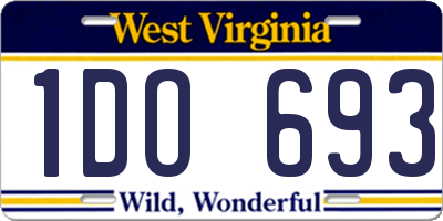 WV license plate 1DO693
