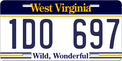 WV license plate 1DO697