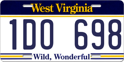 WV license plate 1DO698