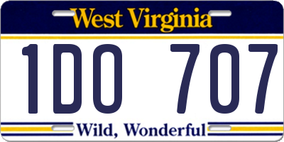 WV license plate 1DO707