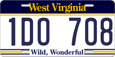 WV license plate 1DO708