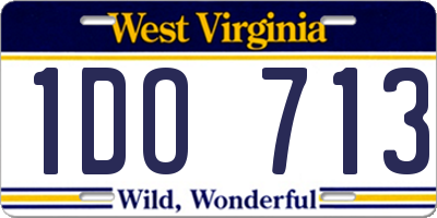 WV license plate 1DO713
