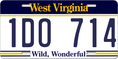 WV license plate 1DO714