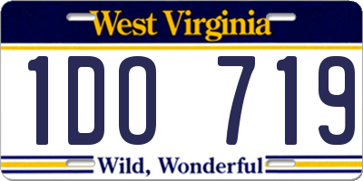 WV license plate 1DO719