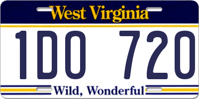 WV license plate 1DO720