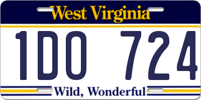 WV license plate 1DO724