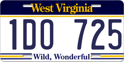 WV license plate 1DO725