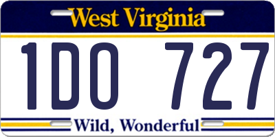 WV license plate 1DO727