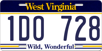 WV license plate 1DO728