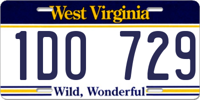 WV license plate 1DO729