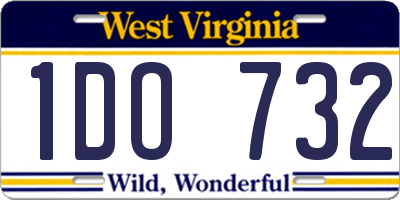 WV license plate 1DO732