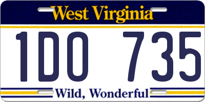 WV license plate 1DO735
