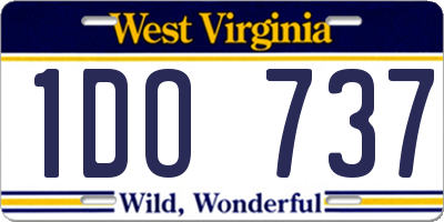 WV license plate 1DO737