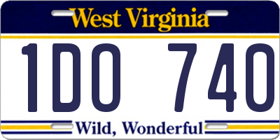 WV license plate 1DO740