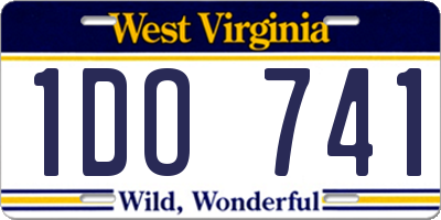 WV license plate 1DO741