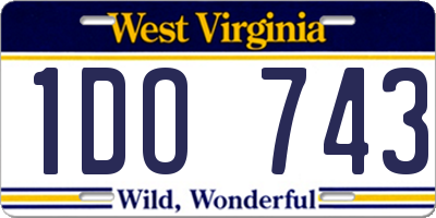 WV license plate 1DO743