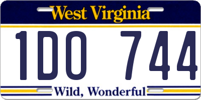 WV license plate 1DO744