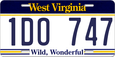 WV license plate 1DO747