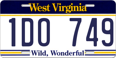 WV license plate 1DO749