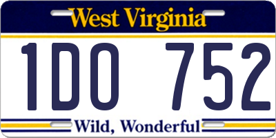 WV license plate 1DO752