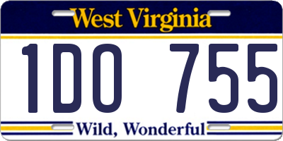 WV license plate 1DO755