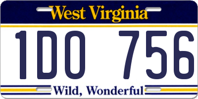 WV license plate 1DO756