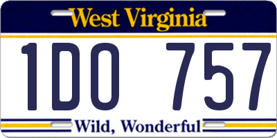 WV license plate 1DO757