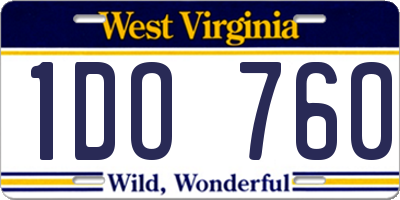 WV license plate 1DO760