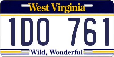 WV license plate 1DO761
