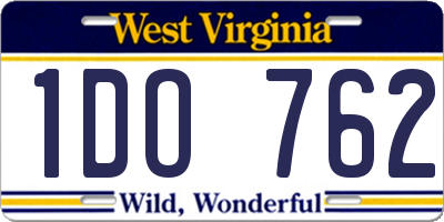 WV license plate 1DO762