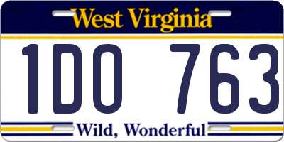 WV license plate 1DO763