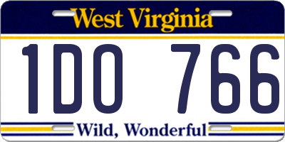 WV license plate 1DO766