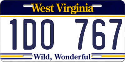 WV license plate 1DO767
