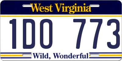 WV license plate 1DO773