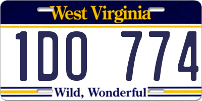WV license plate 1DO774
