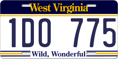 WV license plate 1DO775