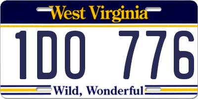 WV license plate 1DO776