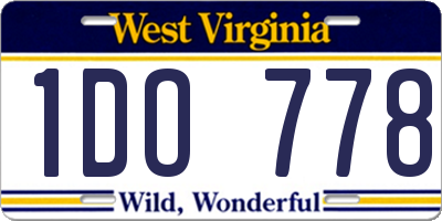 WV license plate 1DO778