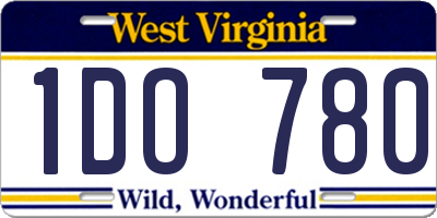 WV license plate 1DO780